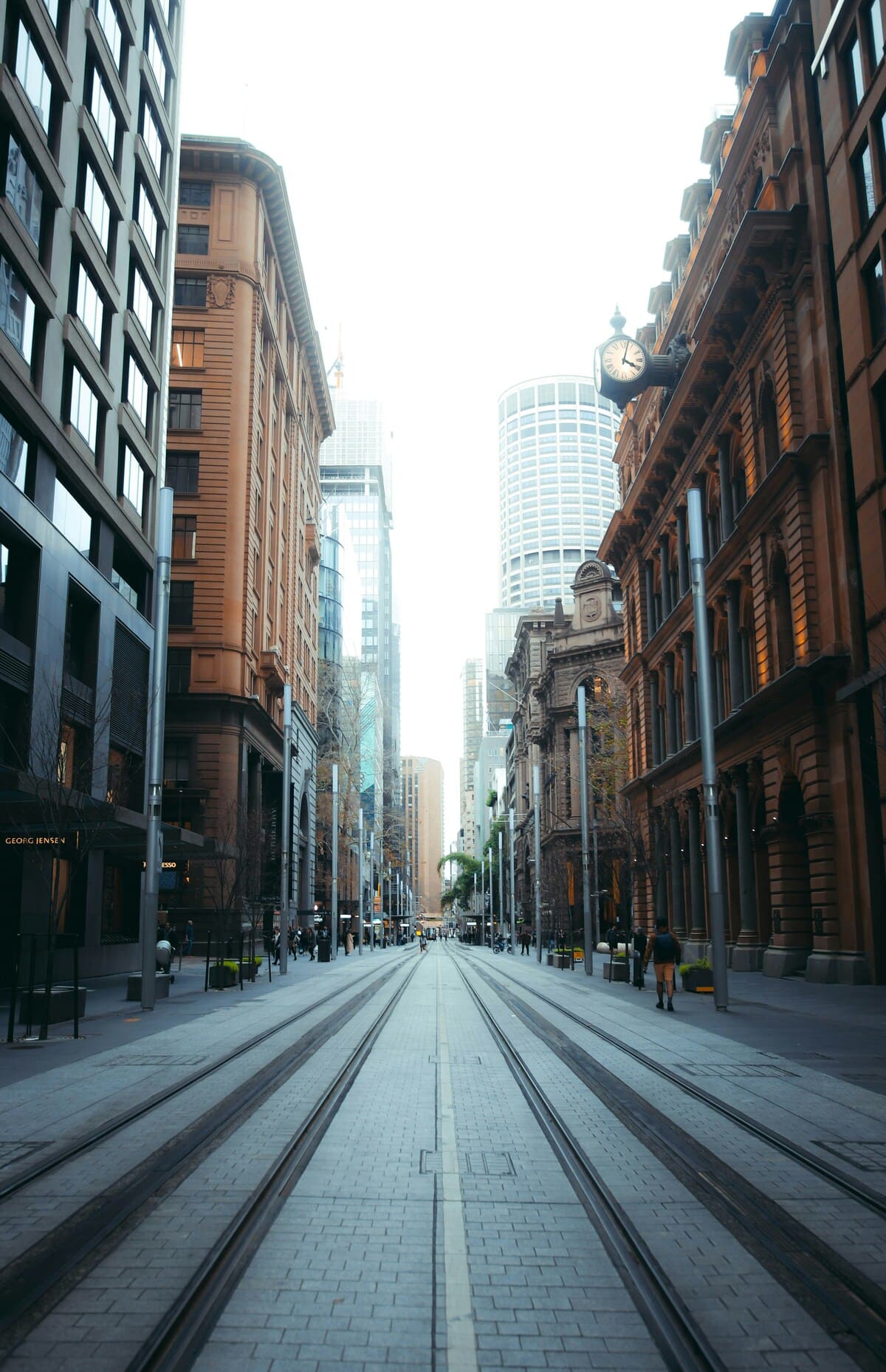 The street stretches toward the harbour.