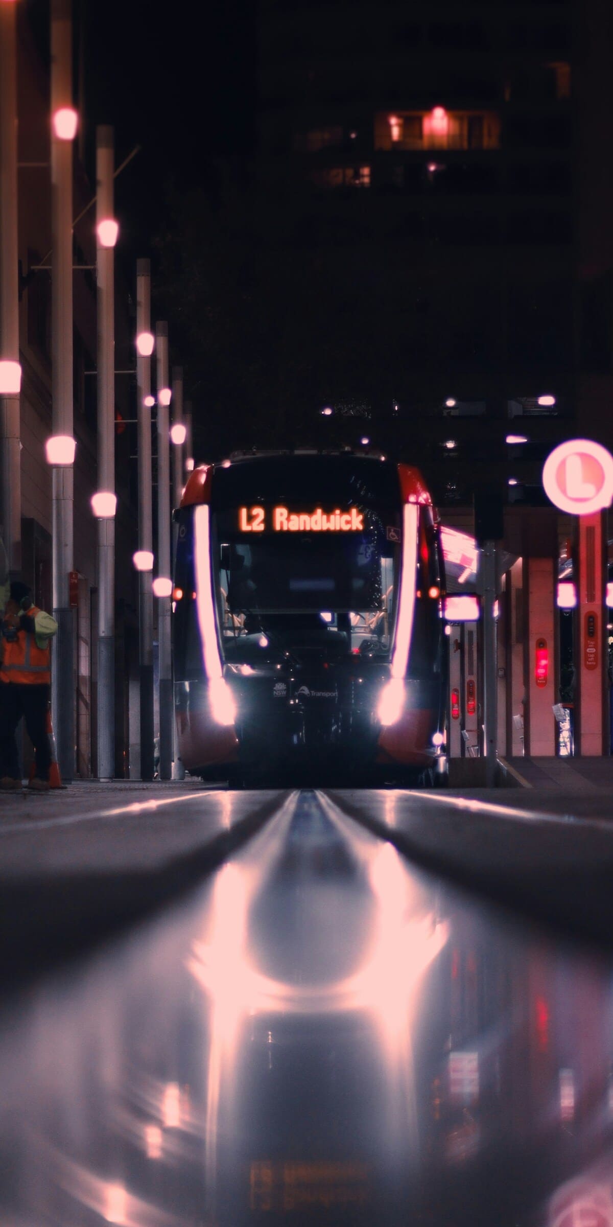 Electric dreams glide toward distant suburbs.